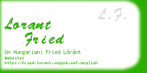 lorant fried business card