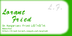 lorant fried business card